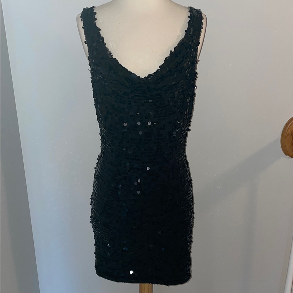 Guess Black Sequin Mini Dress